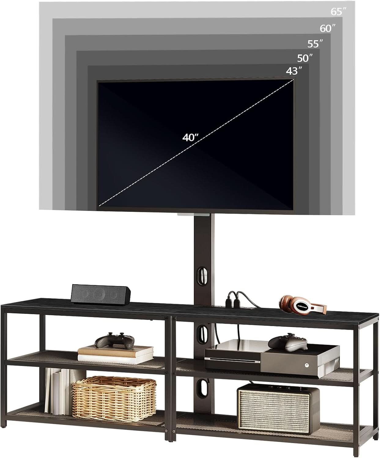 Premium Industrial 75 Inch TV Entertainment Center