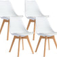 Mid Century Modern White Upholstered Dining Chairs