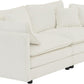White Chenille Two Seater Upholstered Cozy Loveseat