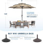 Nine Foot 3Tier Patio Umbrella Beige Fade Weatherproof