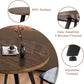 Contemporary Rustic Walnut Wood Dining Table 31.5in Round