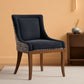 Dining Chairs Set Of 2 High Back Upholstered Fabric With Solid Wood Legs