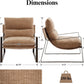 Khaki Chenille Accent Chair With Armrest Upholstered