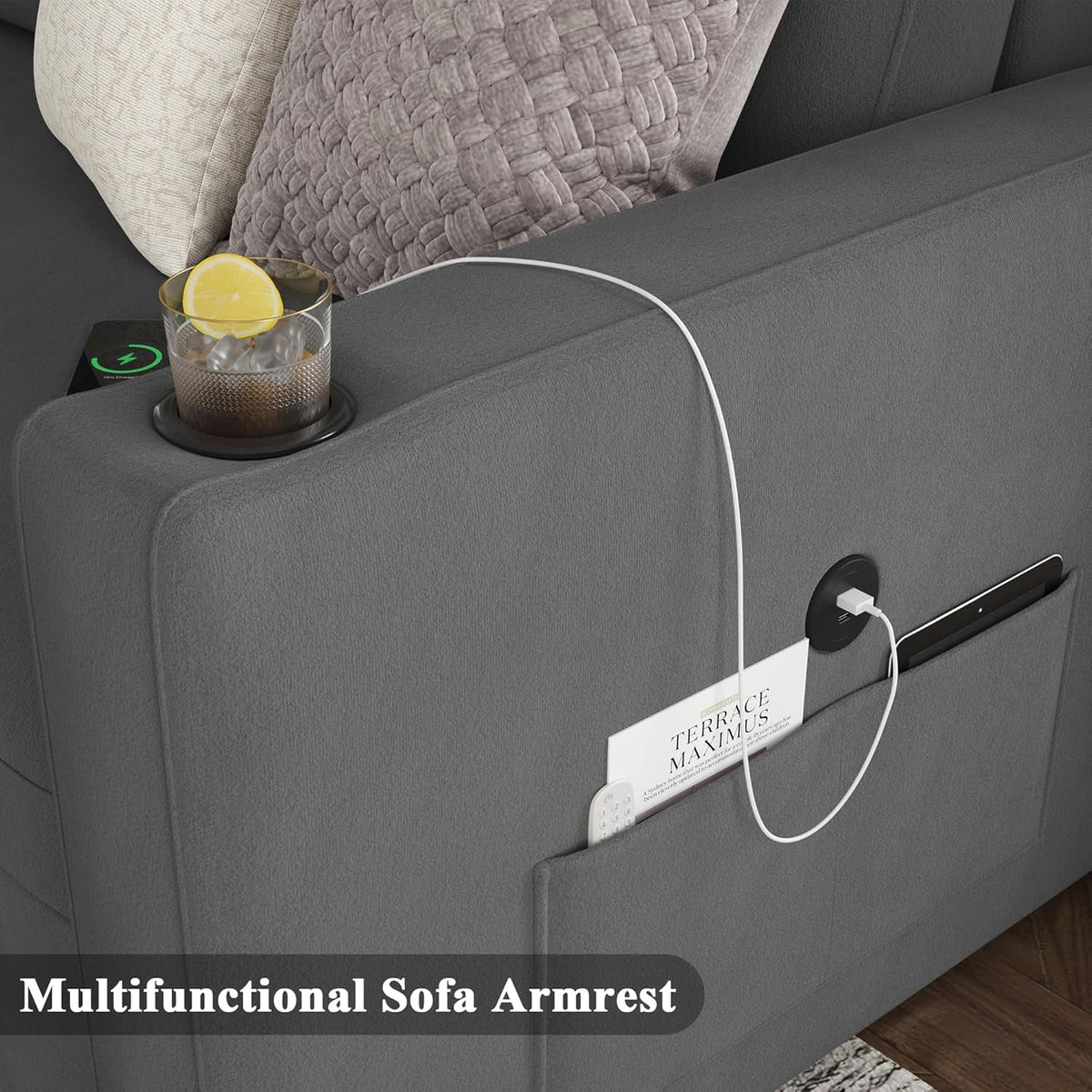87 Inch Multi Functional Velvet Sleeper Sofa With Storage