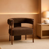 Dark Brown Velvet Upholstered Accent Chair Cushion