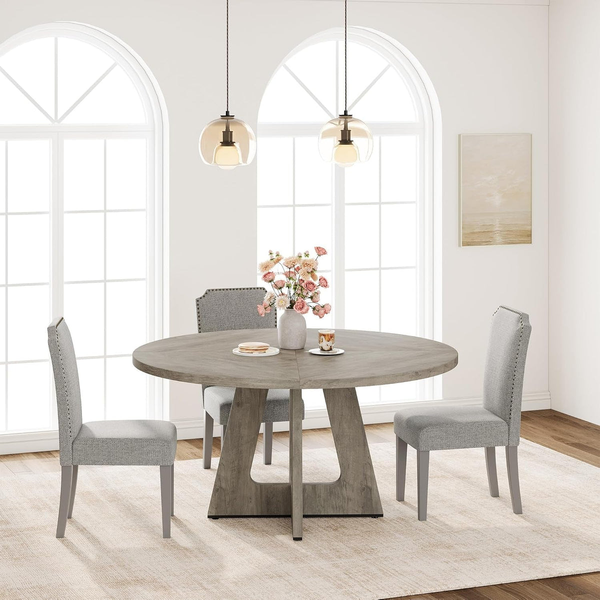 Forty Seven Inch Grey Dining Table Modern Kitchen Collection