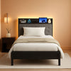 Twin Bed Frame With Charging Station Storage Drawers