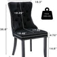 Black Velvet Dining Chairs Set Of 4 With Nailhead Trim