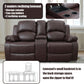 Brown Faux Leather Reclining Living Room Set Sofa Loveseat Chair