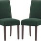 Green Velvet Upholstered Dining Chairs With Nailhead