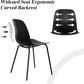 Set Of 4 Matte Black Dining Chairs With Ergonomic Back