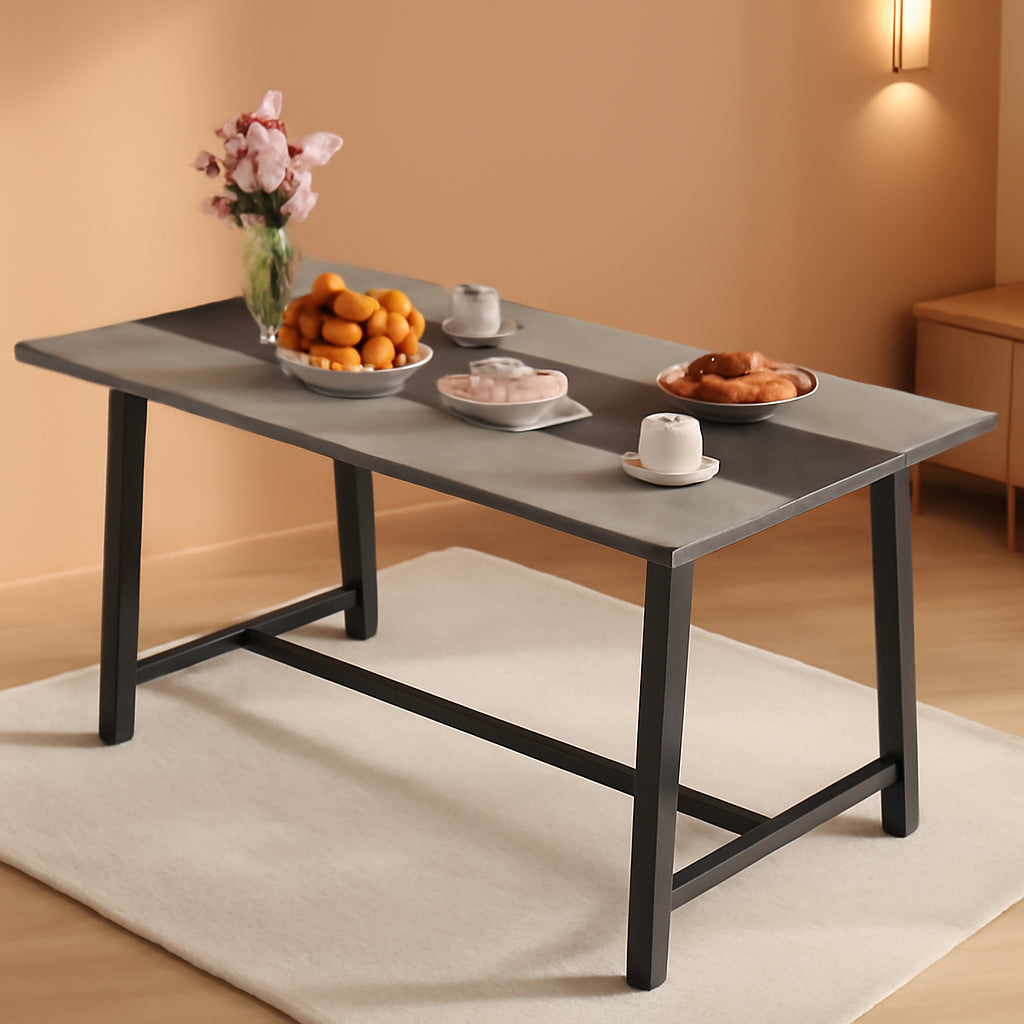 Industrial Dining Table 70.9 Inches Distressed Gray