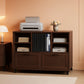 Brown 39-Inch Farmhouse Rolling File Cabinet Storage