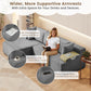 Grey Modular Cloud Sectional Sofa Detachable Pillows
