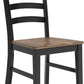 Armless Dining Chair Set 2 Two Tone Black and Brown