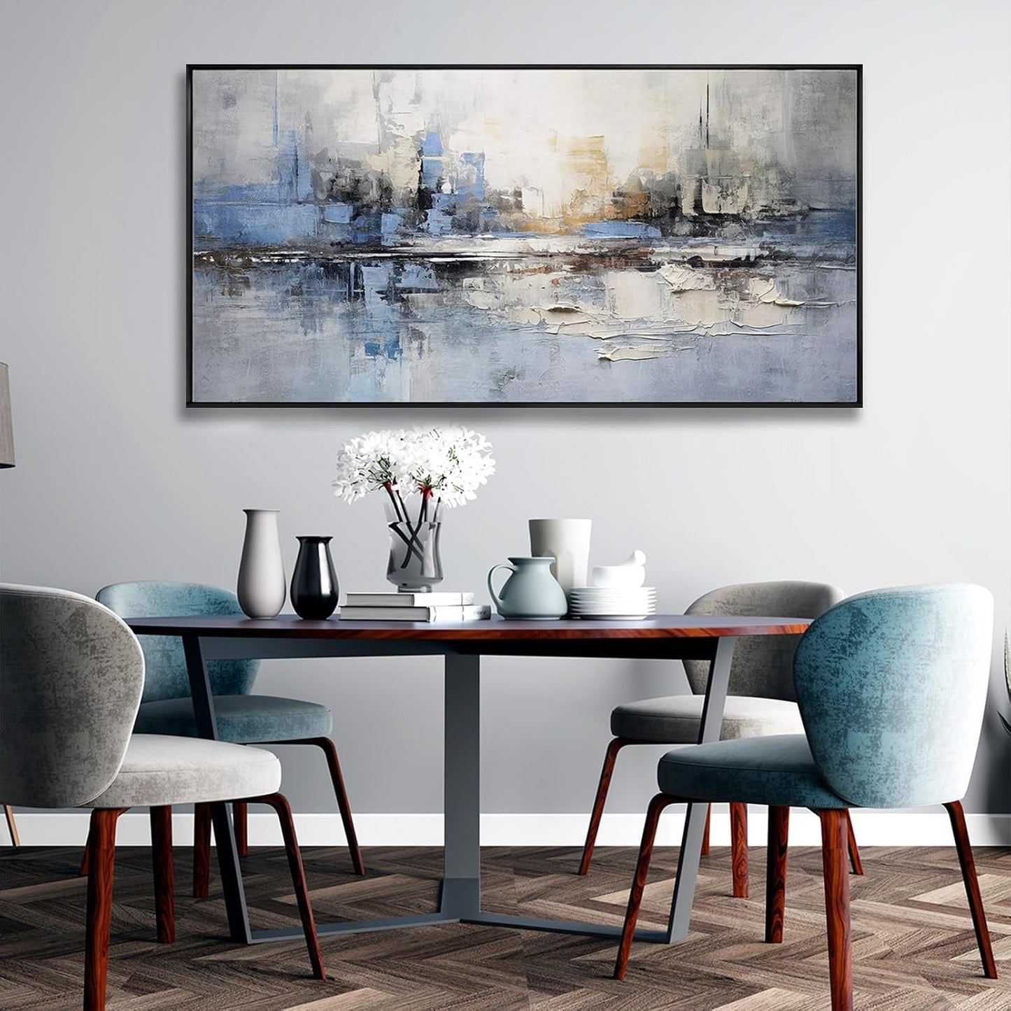 Blue Gray GalleryStandard Canvas Framed WallArt 20x40