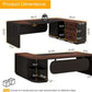 L Shaped Desk With Storage Shelves For Home Office