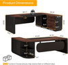 L Shaped Desk With Storage Shelves For Home Office