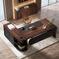L Shaped Desk With Storage Shelves For Home Office