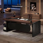 L Shaped Desk With Storage Shelves For Home Office