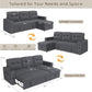 L Shaped Sleeper Sofa Bed with Storage and USB Port
