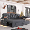 L Shaped Sleeper Sofa Bed with Storage and USB Port