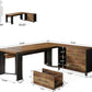 Large L Shaped Executive Desk with Mobile File Cabinet