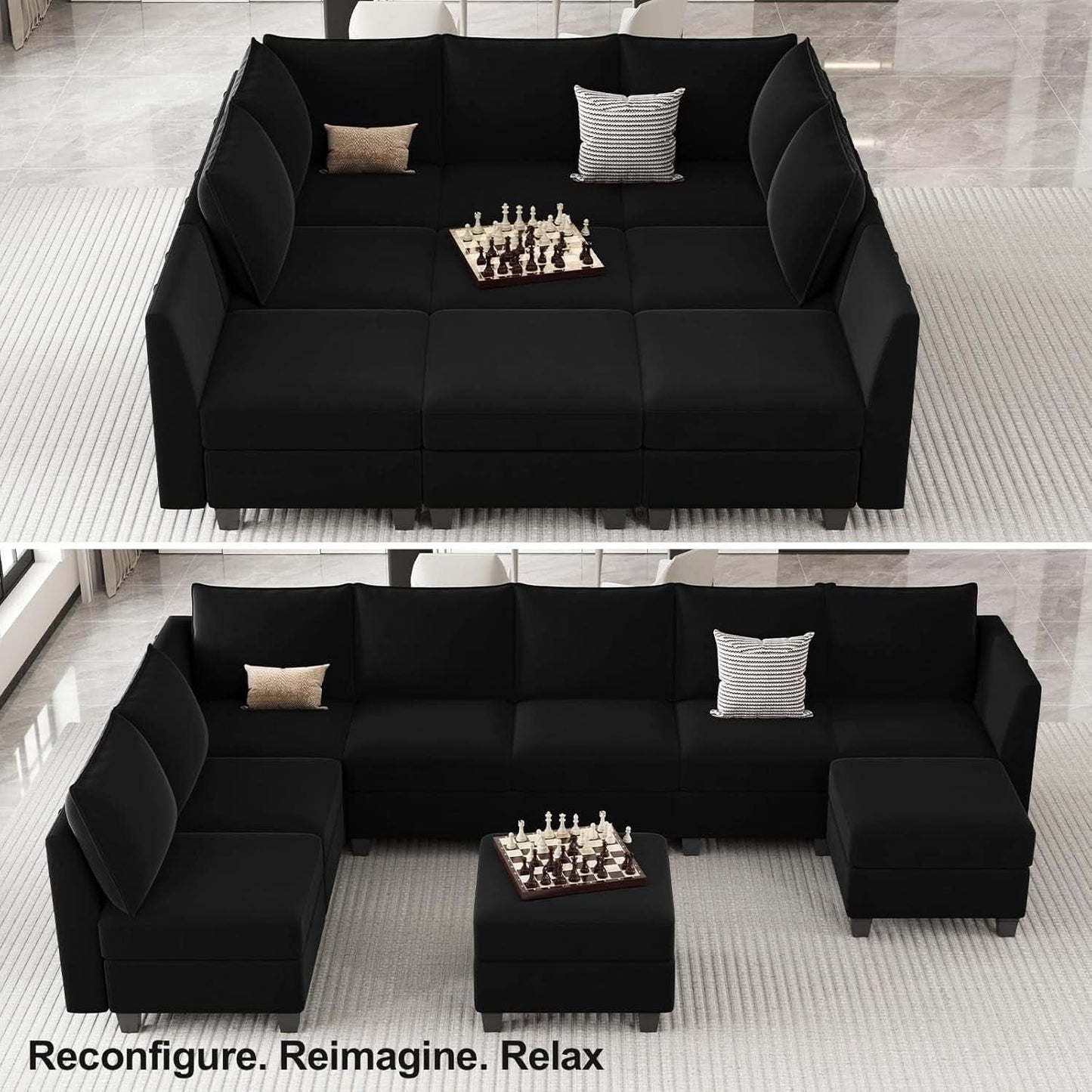 Large Modular Sectional Sofa Bed with Storage Comfort