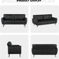 Mid Century Modern Black Loveseat Sofa for Small Spaces