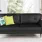 Mid Century Modern Black Loveseat Sofa for Small Spaces