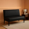 Mini Black Leather Loveseat Sofa with USB Ports