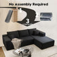Modern 107.5 Inch Cloud Sectional Sofa With Chaise