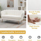 Modern Boucle Loveseat Sofa with Gold Legs for Small Spaces