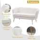 Modern Boucle Loveseat Sofa with Gold Legs for Small Spaces