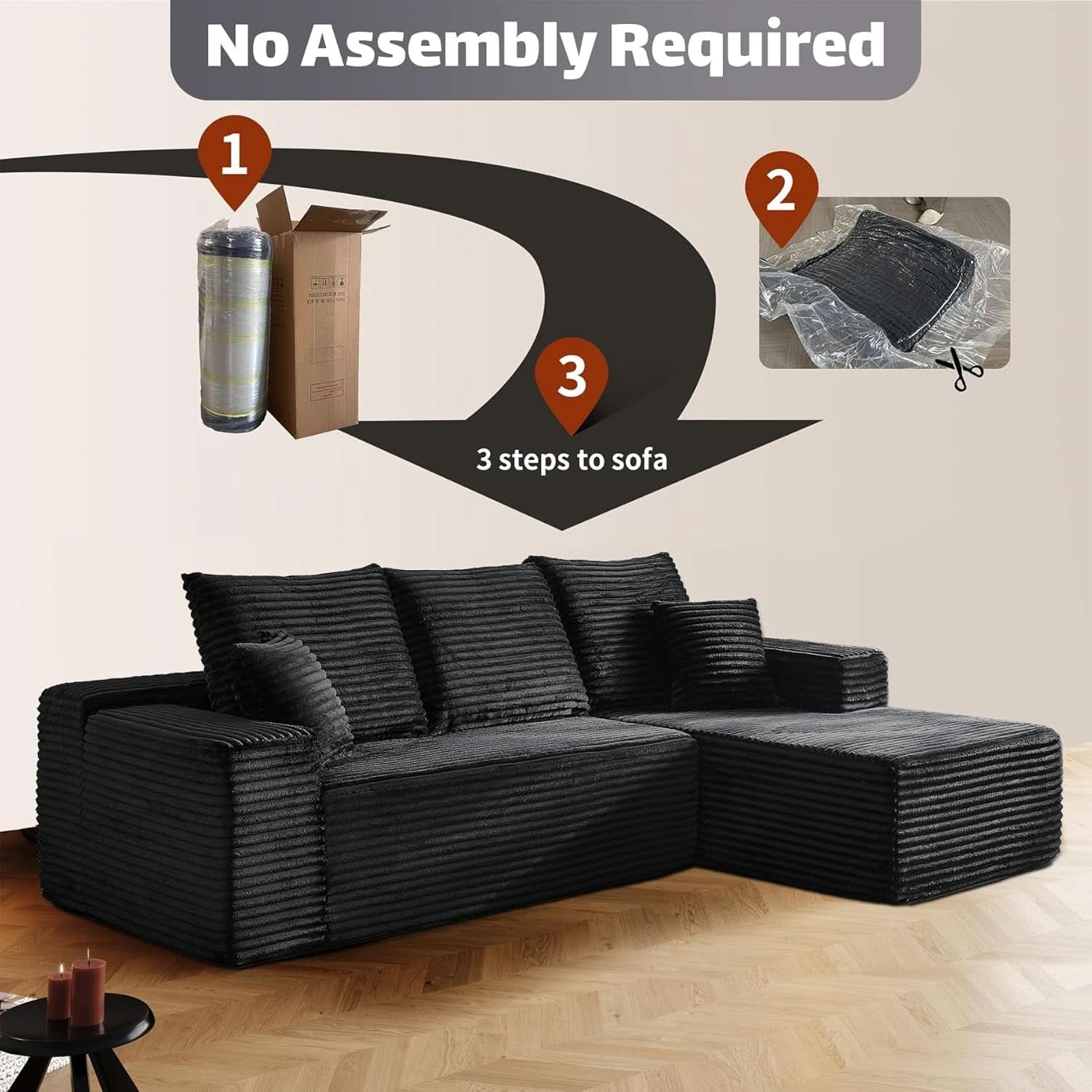 Modern Modular L Shaped Sectional Sofa for Living Room-4
