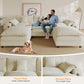 Modern Modular Sectional Sofa with Ottoman and Pillows