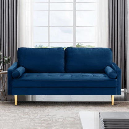 Modern Velvet Loveseat Sofa with Pillows for Comfort