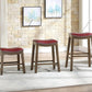 Ordway Saddle Seat Bar Stool Dining Height 19 Inch Red
