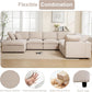 Oversized U Shaped Modular Sectional Sofa with Ottoman