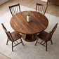 47" Round Walnut Dining Table with 4 Windsor Spindle Back Chairs 5-Piece Dining Set