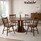47" Round Walnut Dining Table with 4 Windsor Spindle Back Chairs 5-Piece Dining Set