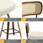 Swivel Counter Height Bar Stools Set of 4 Cream Upholstered Rattan Back