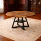 51 Inch Round Dining Table with 4 Industrial Chairs Rustic Brown Kitchen Dining Set