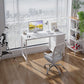 White Computer Desk With Fabric Drawers 47 Inch Reversible Study Desk