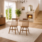 63 Inch Farmhouse Dining Table Set with 6 Windsor Chairs Walnut Brown Rectangular