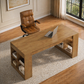 71" Executive Desk with Storage Shelves & Ergonomic High-Back Office Chair Set, Rustic Brown